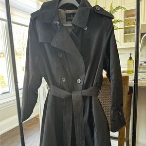 London Fog Women's Classic Black Trench Coat